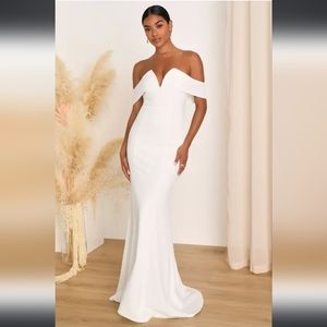 Elegant Off-Shoulder White Dress